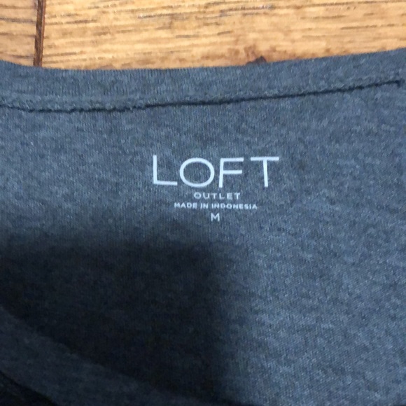 Womens M top, gray and black with polka dots, Loft - Picture 4 of 6
